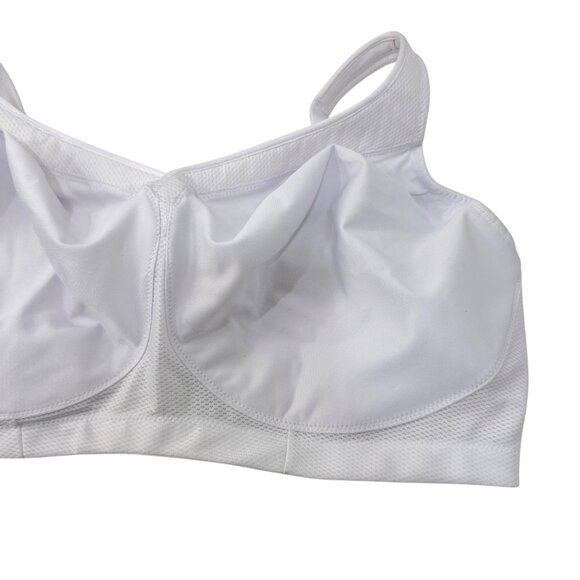 Glamorise Sport Womens White Wire-Free Sports Bra Size 46H High Support - Picture 14 of 16